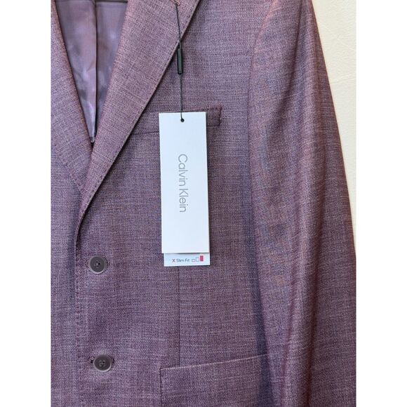Calvin Klein Blazer Mariano Men's Size 38S Raspberry Woven Slim Casual Event - Picture 5 of 9